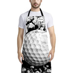Golf Ball Breaking Wall Print Bib Apron With Pocket
