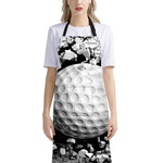 Golf Ball Breaking Wall Print Bib Apron With Pocket