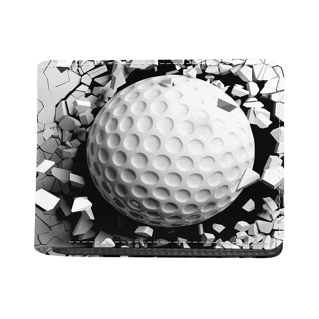 Golf Ball Breaking Wall Print Bifold Wallet