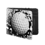 Golf Ball Breaking Wall Print Bifold Wallet