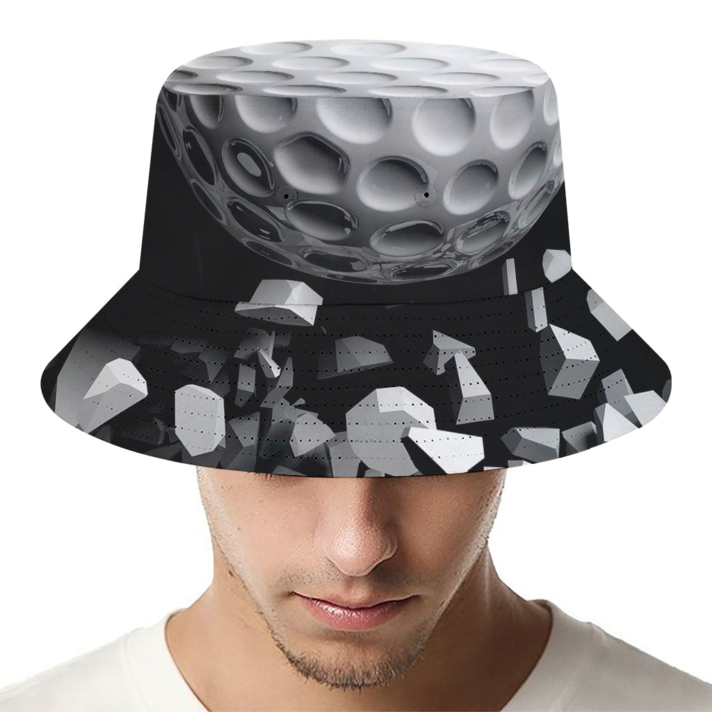 Golf Ball Breaking Wall Print Bucket Hat