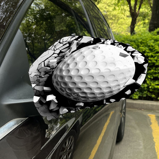 Golf Ball Breaking Wall Print Car Side Mirror Covers