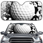 Golf Ball Breaking Wall Print Car Windshield Sun Shade