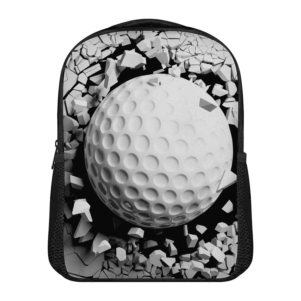 Golf Ball Breaking Wall Print Casual Backpack