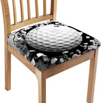 Golf Ball Breaking Wall Print Chair Cushion Cover