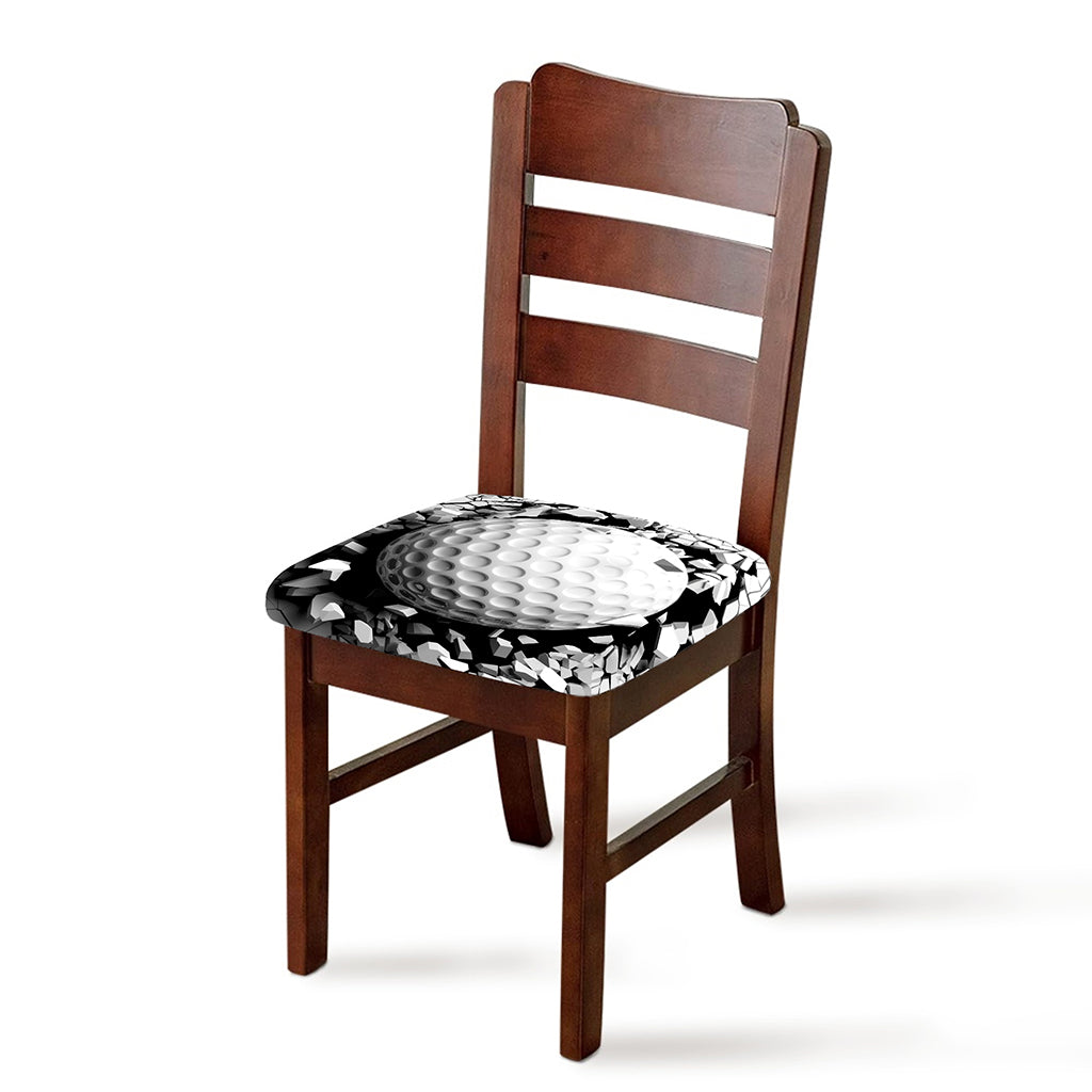 Golf Ball Breaking Wall Print Chair Cushion Cover