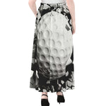 Golf Ball Breaking Wall Print Chiffon Maxi Skirt