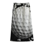 Golf Ball Breaking Wall Print Cotton Front Slit Maxi Skirt