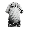 Golf Ball Breaking Wall Print Cotton Hawaiian Shirt