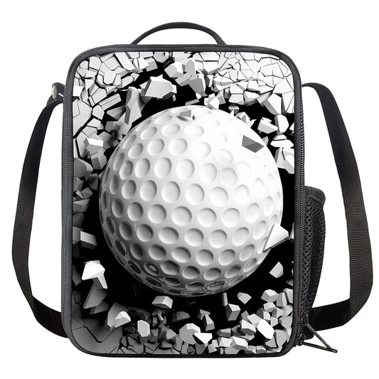 Golf Ball Breaking Wall Print Crossbody Lunch Bag