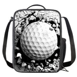Golf Ball Breaking Wall Print Crossbody Lunch Bag