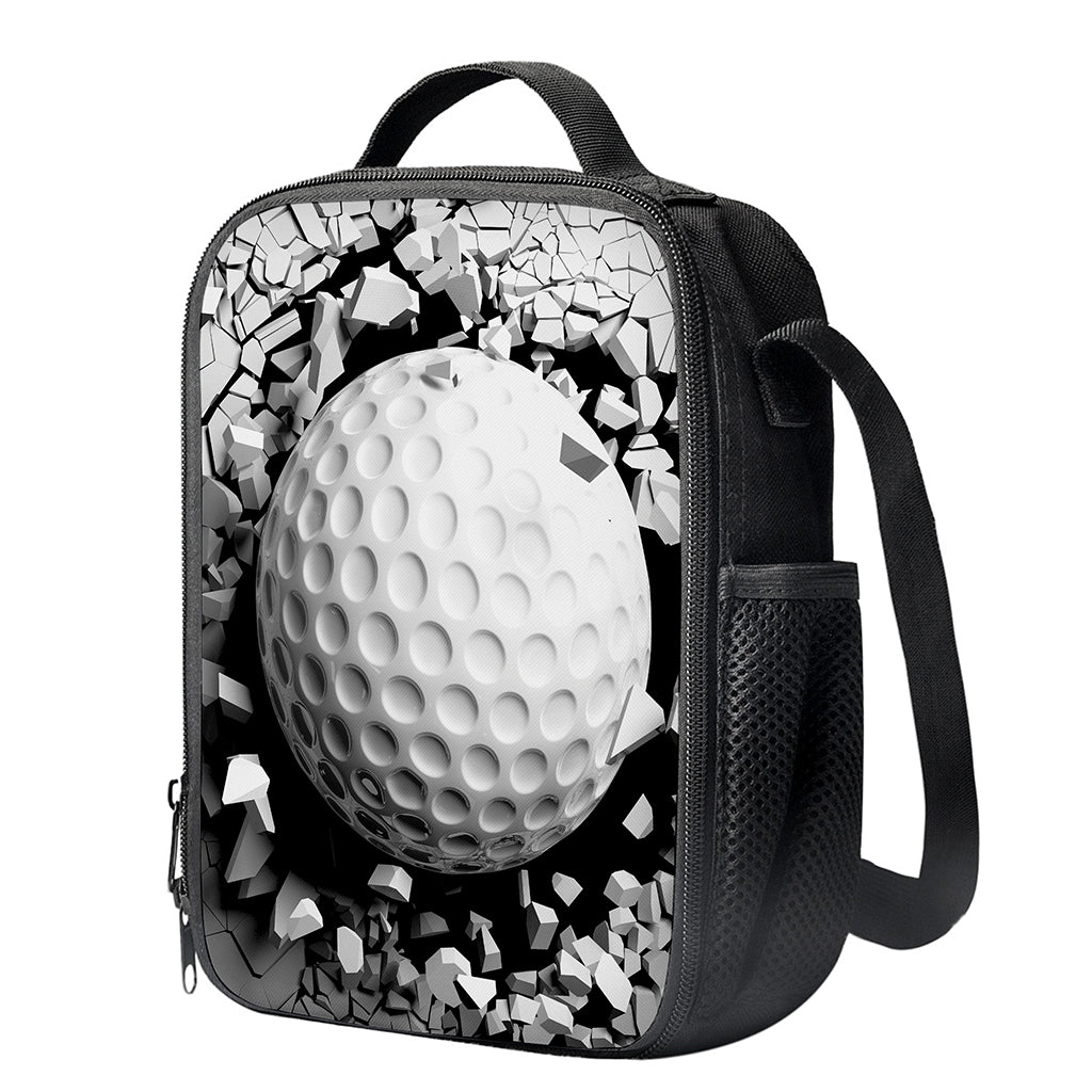Golf Ball Breaking Wall Print Crossbody Lunch Bag
