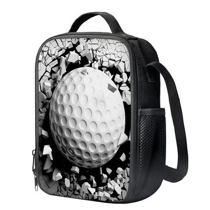 Golf Ball Breaking Wall Print Crossbody Lunch Bag