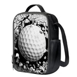 Golf Ball Breaking Wall Print Crossbody Lunch Bag