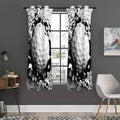 Golf Ball Breaking Wall Print Grommet Curtain Panels