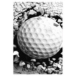 Golf Ball Breaking Wall Print Curtain