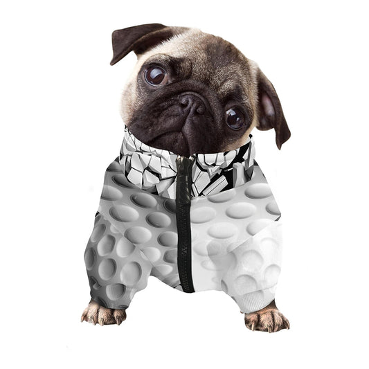Golf Ball Breaking Wall Print Dog Zip Up Jacket
