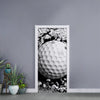 Golf Ball Breaking Wall Print Door Sticker