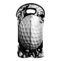 Golf Ball Breaking Wall Print Double Neoprene Wine Tote