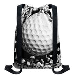 Golf Ball Breaking Wall Print Drawstring Backpack