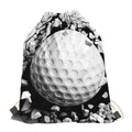 Golf Ball Breaking Wall Print Drawstring Bag