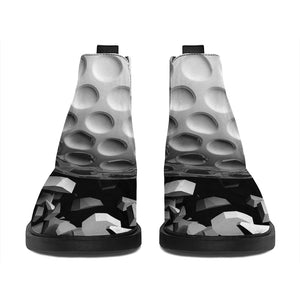 Golf Ball Breaking Wall Print Flat Ankle Boots