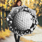 Golf Ball Breaking Wall Print Foldable Umbrella