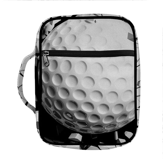 Golf Ball Breaking Wall Print Front Pocket Bible Bag