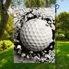 Golf Ball Breaking Wall Print Garden Flag