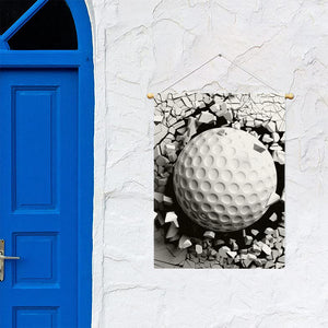 Golf Ball Breaking Wall Print Garden Flag