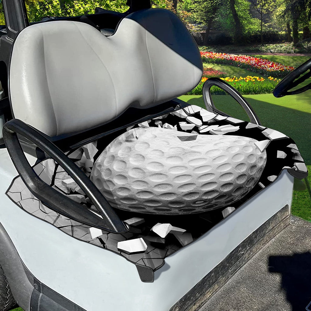 Golf Ball Breaking Wall Print Golf Cart Seat Cover