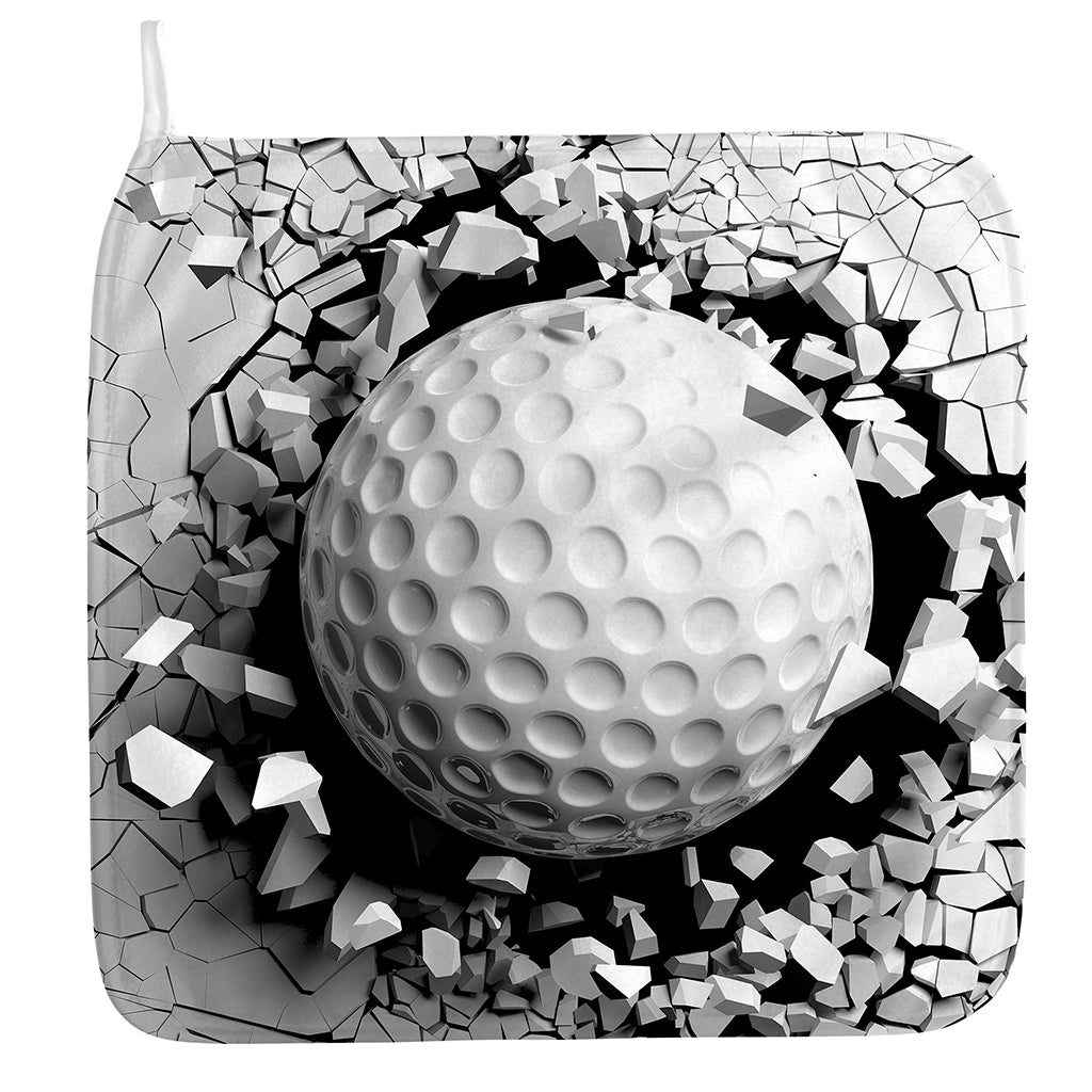 Golf Ball Breaking Wall Print Hand Towel