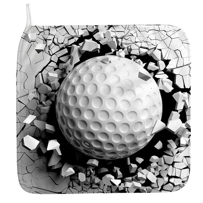 Golf Ball Breaking Wall Print Hand Towel