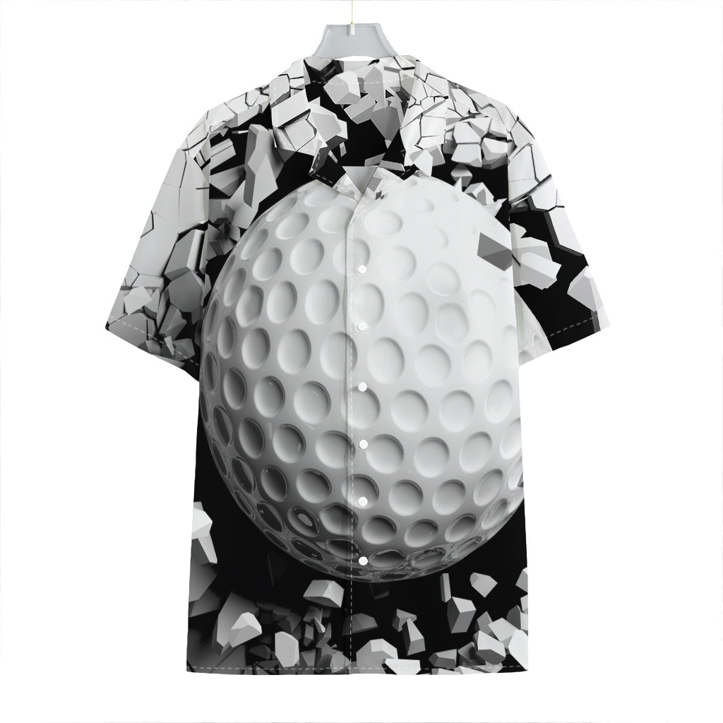 Golf Ball Breaking Wall Print Hawaiian Shirt