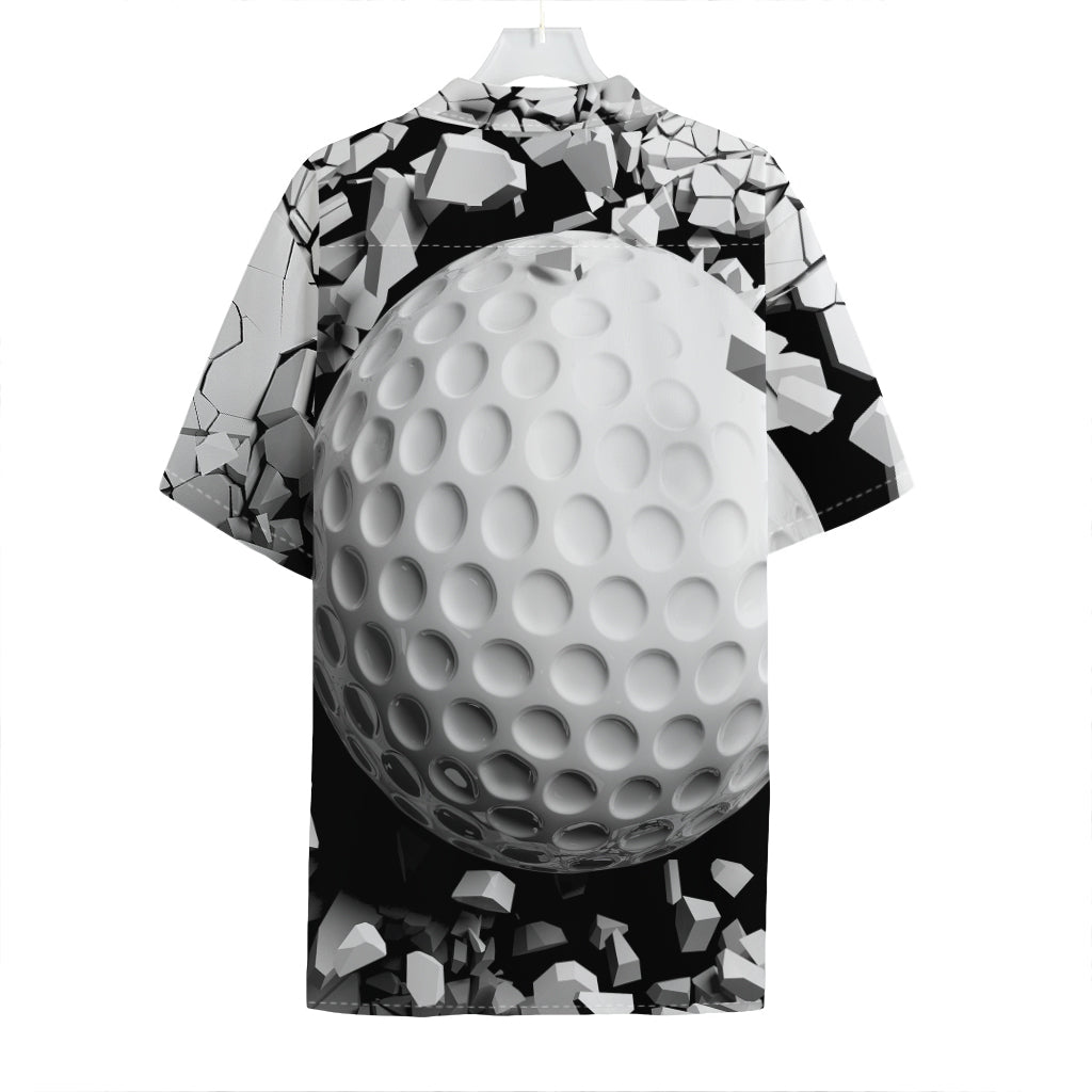 Golf Ball Breaking Wall Print Hawaiian Shirt