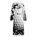 Golf Ball Breaking Wall Print Hooded Bathrobe