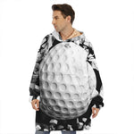 Golf Ball Breaking Wall Print Hoodie Blanket