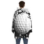Golf Ball Breaking Wall Print Hoodie Blanket