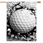 Golf Ball Breaking Wall Print House Flag