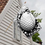 Golf Ball Breaking Wall Print House Flag