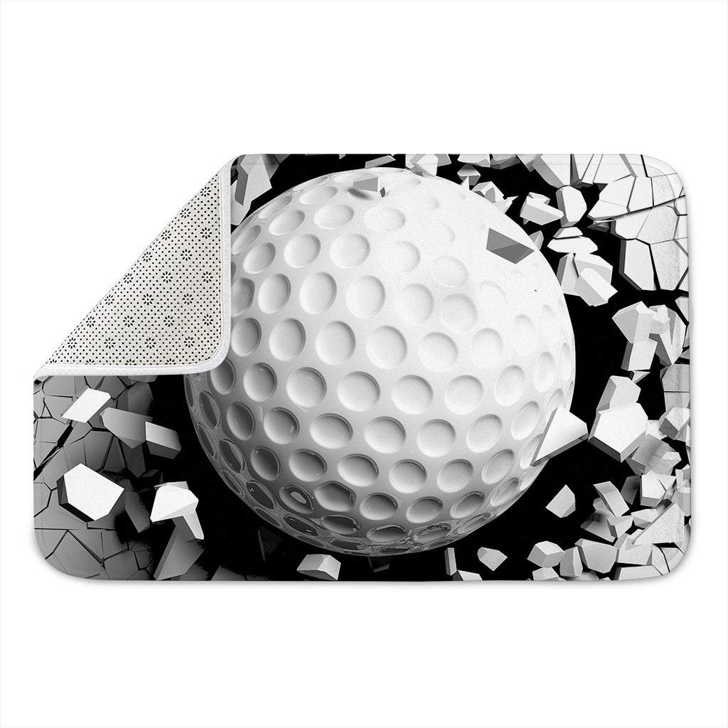 Golf Ball Breaking Wall Print Indoor Door Mat