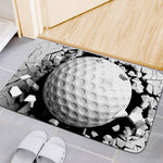 Golf Ball Breaking Wall Print Indoor Door Mat