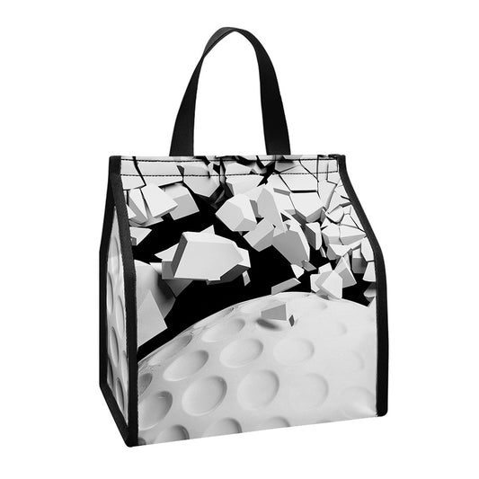 Golf Ball Breaking Wall Print Insulated Lunch Tote