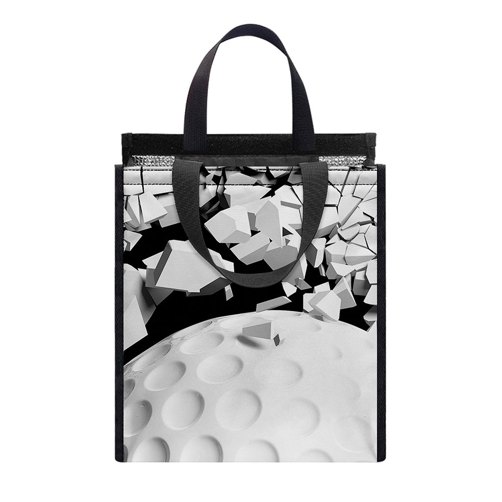 Golf Ball Breaking Wall Print Insulated Lunch Tote