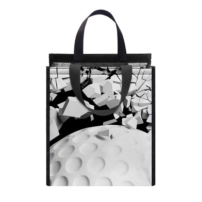 Golf Ball Breaking Wall Print Insulated Lunch Tote