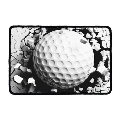 Golf Ball Breaking Wall Print Kitchen Mat