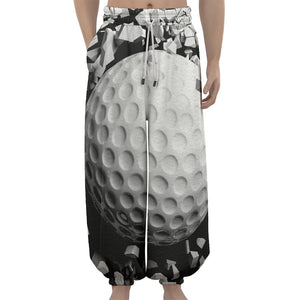 Golf Ball Breaking Wall Print Lantern Pants