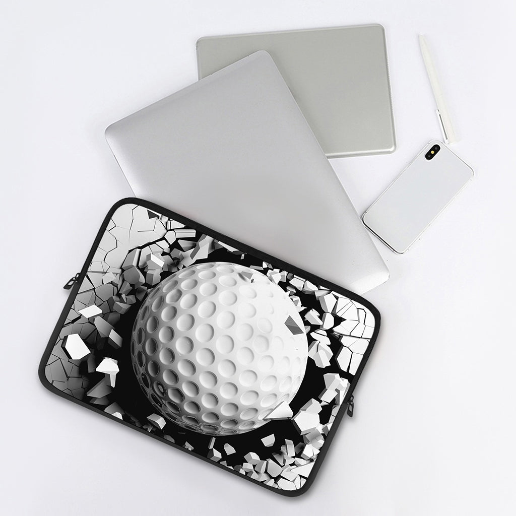 Golf Ball Breaking Wall Print Laptop Sleeve