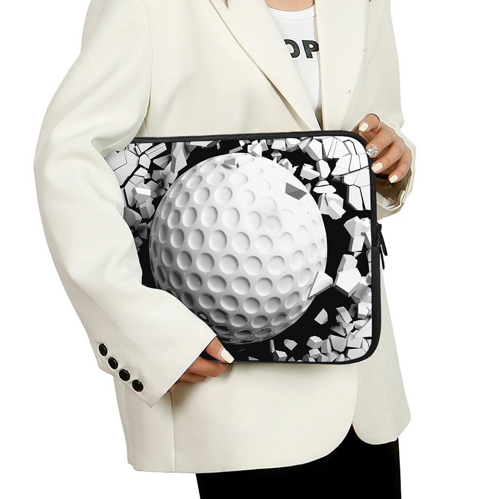 Golf Ball Breaking Wall Print Laptop Sleeve