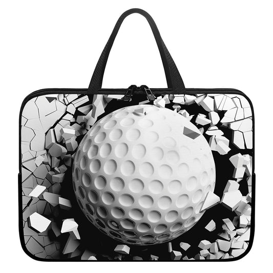 Golf Ball Breaking Wall Print Laptop Sleeve With Handle